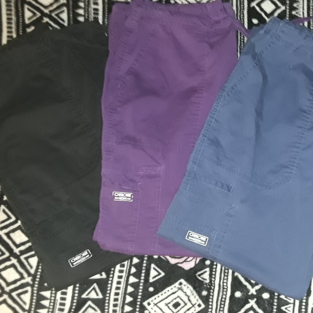 3 pair Cherokee drawstring flare leg pants